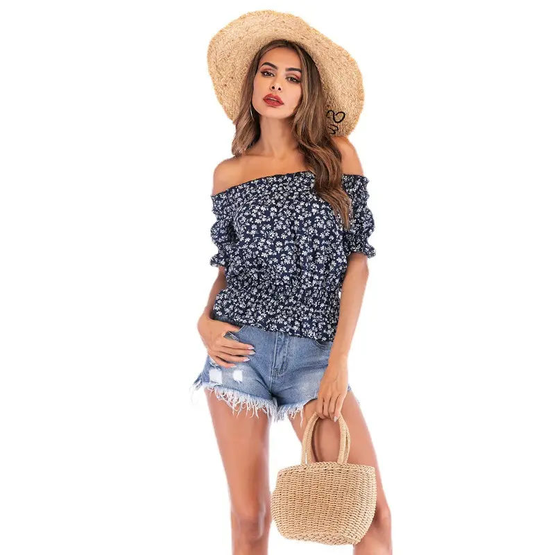 Off-Shoulder Chiffon Floral Shirt for Women - Image 6