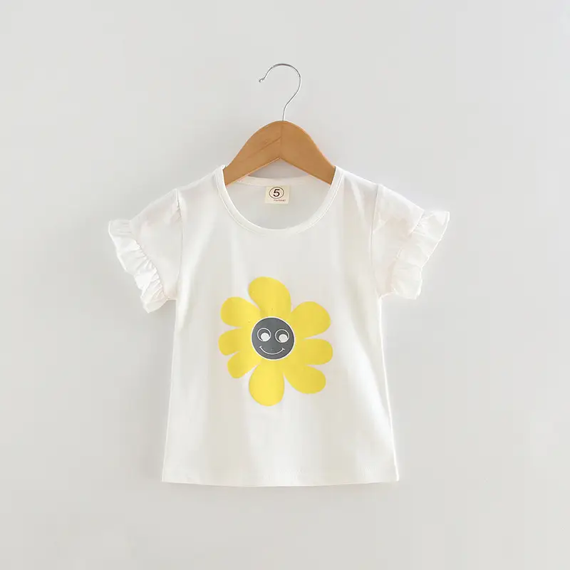Girls Floral T-Shirt White Short Sleeve 2026 - Image 3