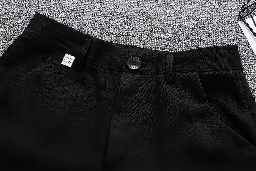 Black School Uniform Shorts for Girls Women - Image 3