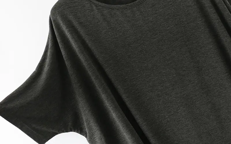 2018 New Modal Irregular Loose T-Shirt Women Plus Size Brown — feature 8