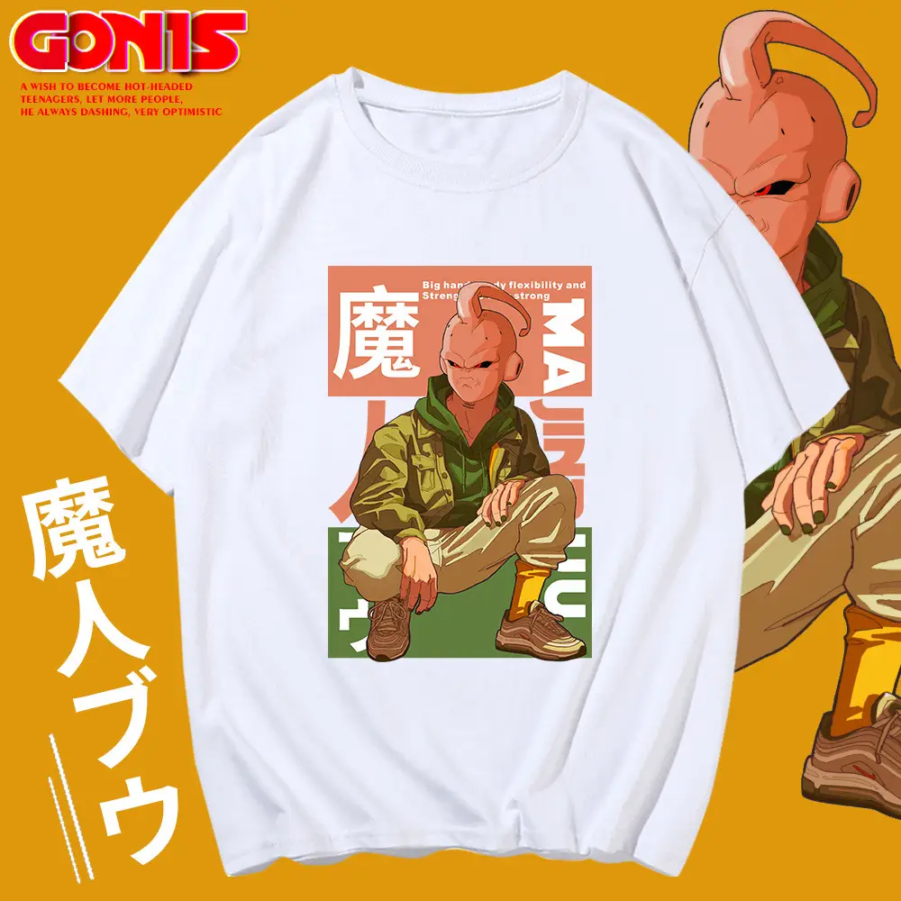 Y Dragon Ball Anime T-Shirt for Men White Loose Sleeve