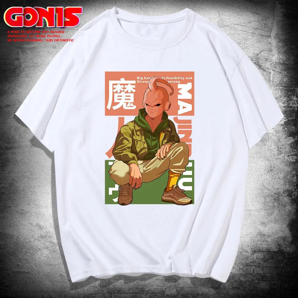 Y Dragon Ball Anime T-Shirt for Men White Loose Sleeve