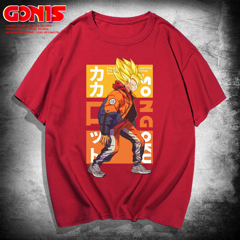 Dragon Ball Anime Monkey King T-Shirt Red Teenage Men Women - Image 4