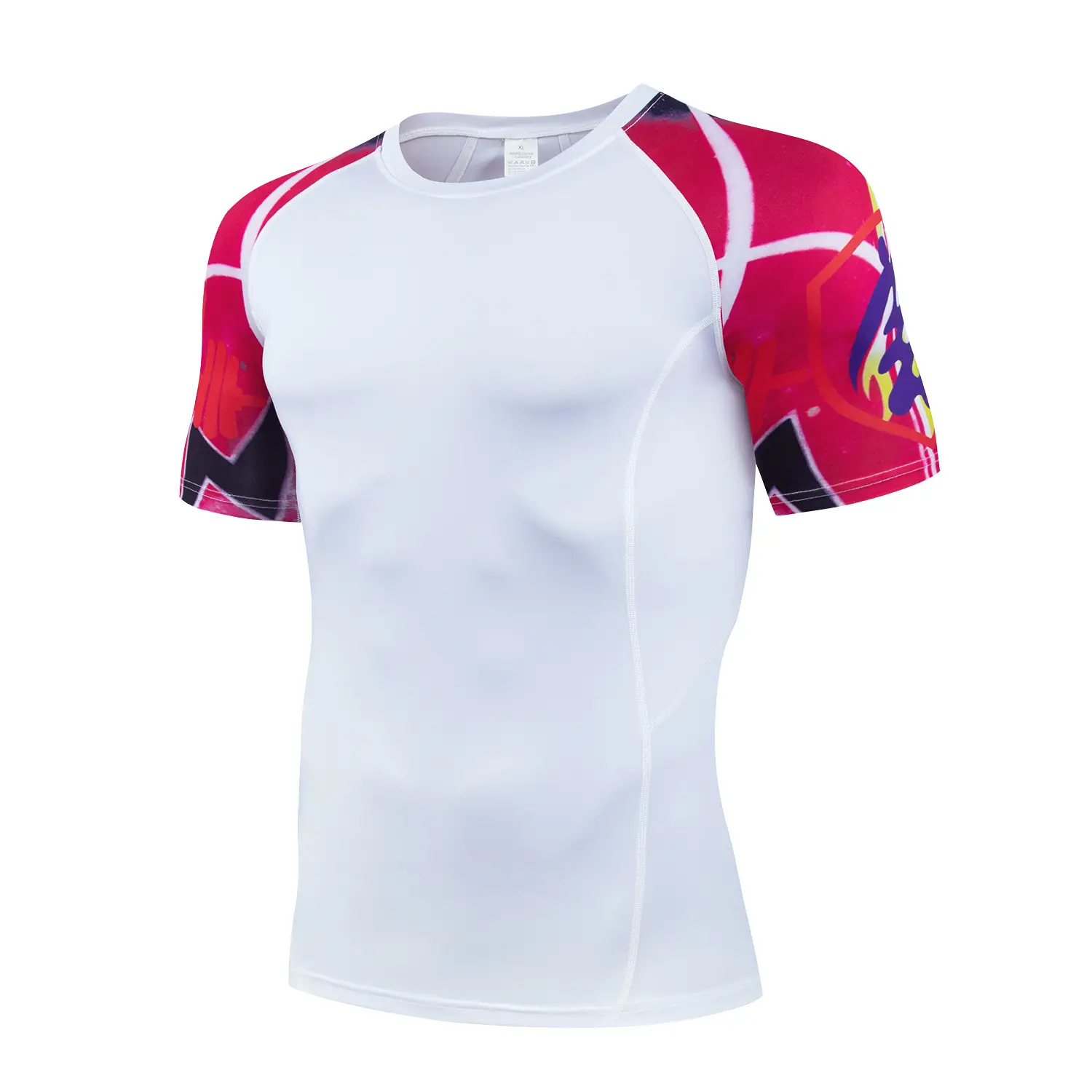 Men's Black Quick-Drying Sports T-Shirt with Red Blue Design - Image 9