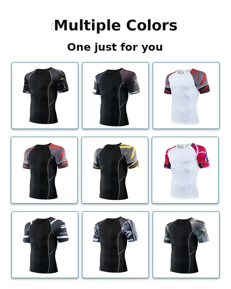 Men's Black Quick-Drying Sports T-Shirt with Red Blue Design — feature 5