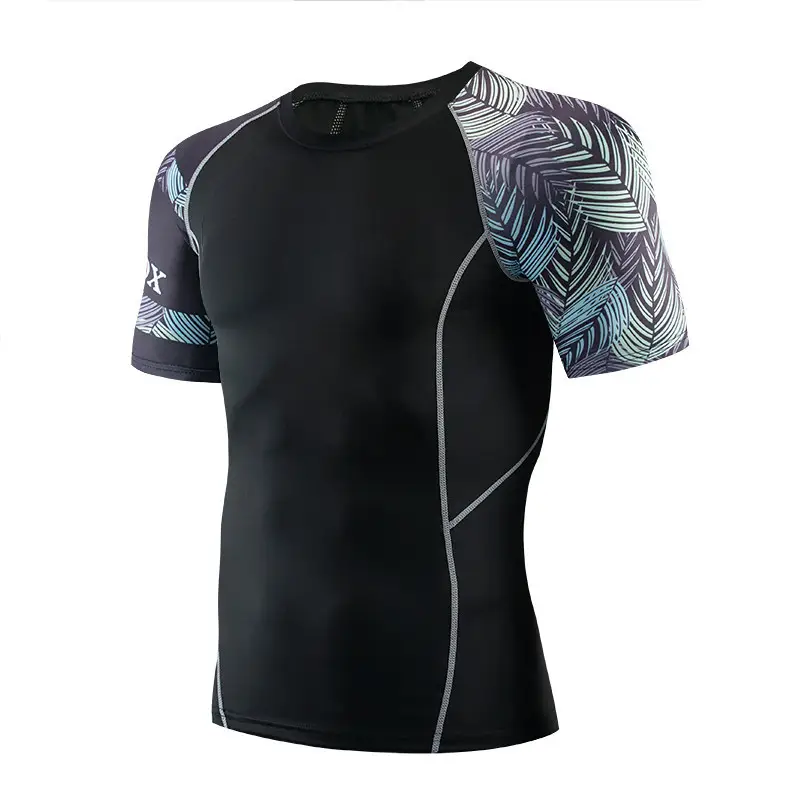 Men's Black Quick-Drying Sports T-Shirt with Red Blue Design - Image 7