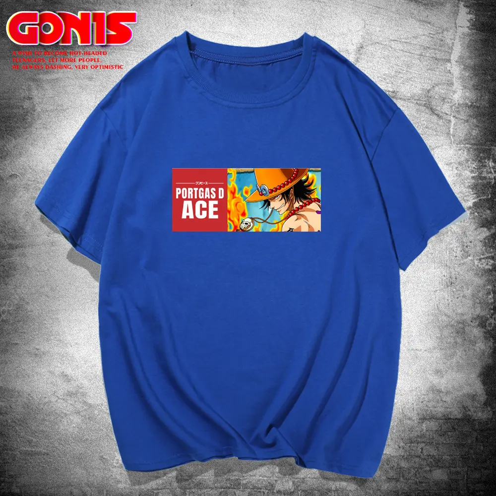 Men's Red Printed T-Shirt One Piece Ace Graphic - Image 5