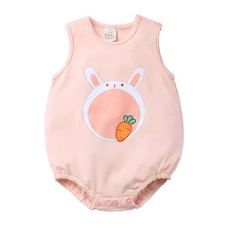 Sleeveless Animal Vests for Baby Girls Pink Yellow Blue
