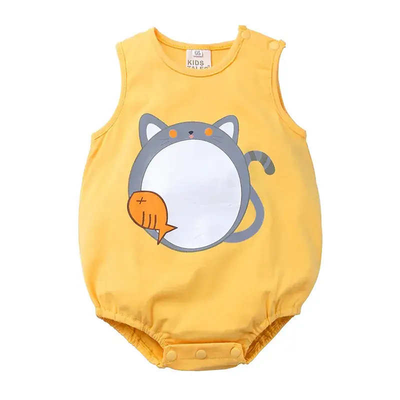 Sleeveless Animal Vests for Baby Girls Pink Yellow Blue