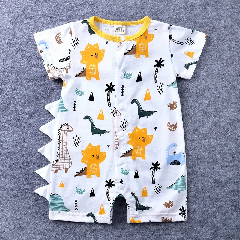 Baby Cartoon Dinosaur Cotton Romper for Newborns - Image 4