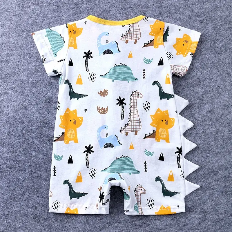 Baby Cartoon Dinosaur Cotton Romper for Newborns - Image 5