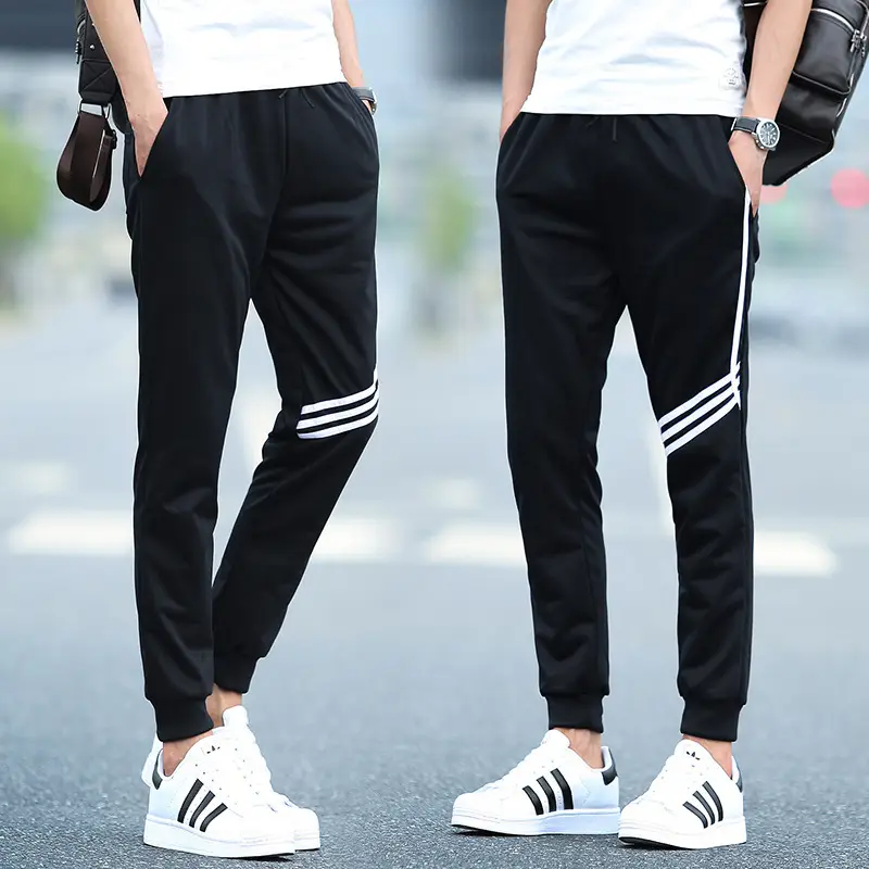 Men Black 3-Stripes Casual Track Pants - Image 11