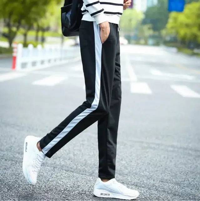 Men Black 3-Stripes Casual Track Pants - Image 2