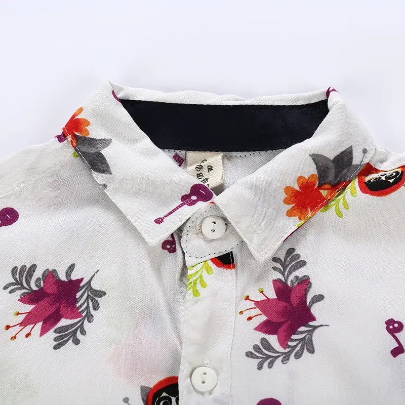 Children's Korean Style Plant Flower Short Sleeve Shirt - Image 2