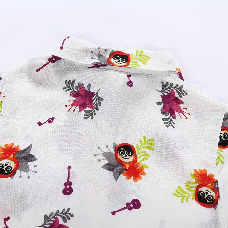 Children's Korean Style Plant Flower Short Sleeve Shirt - Image 3