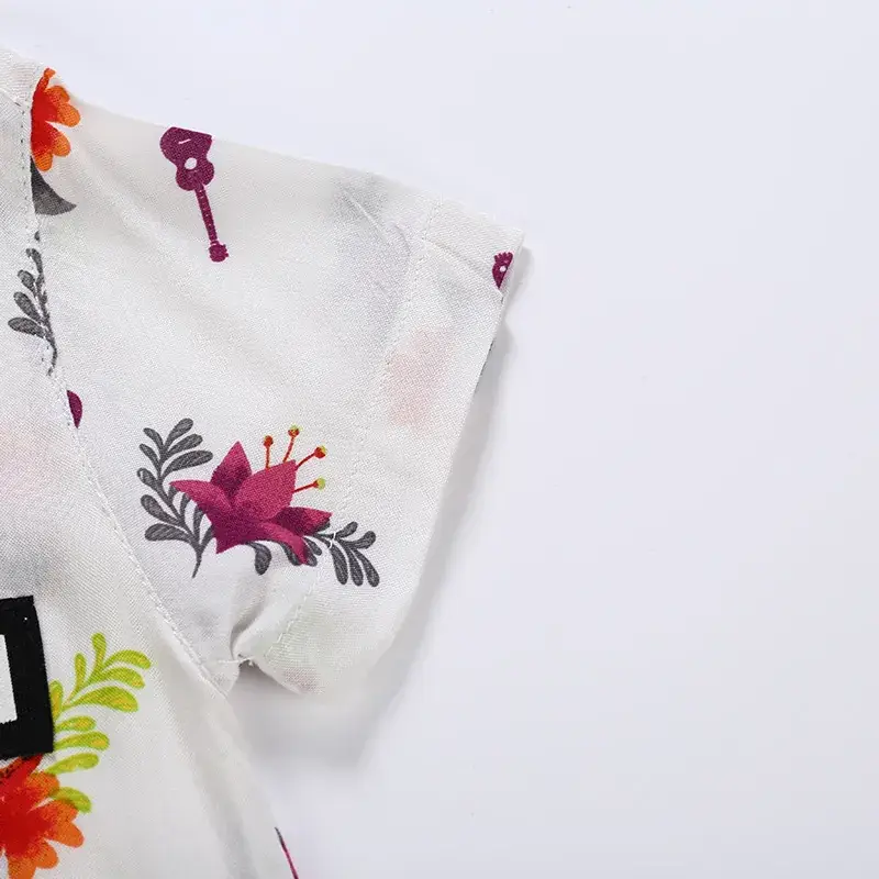 Children's Korean Style Plant Flower Short Sleeve Shirt - Image 4