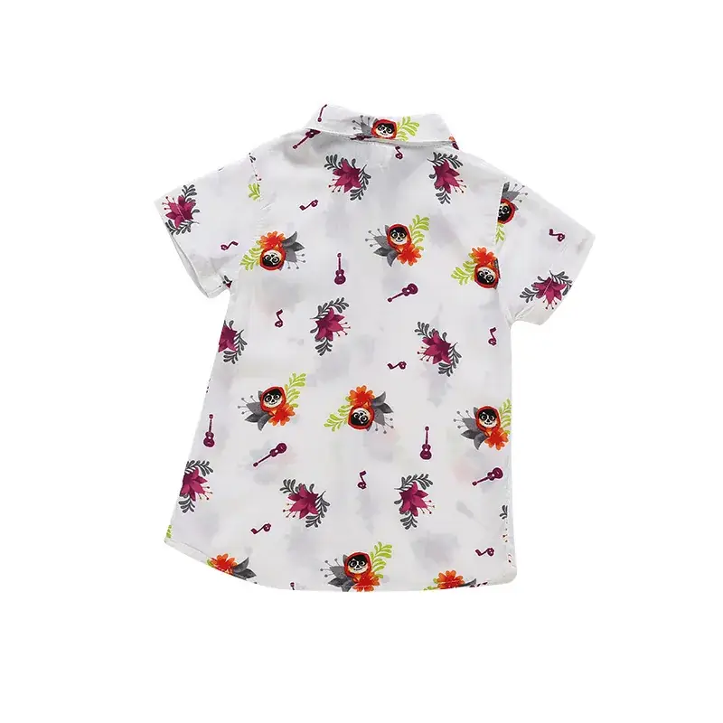 Children's Korean Style Plant Flower Short Sleeve Shirt - Image 5