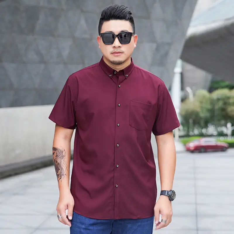 Fatty Plus Size Navy Blue Short Sleeve Shirt - Image 7