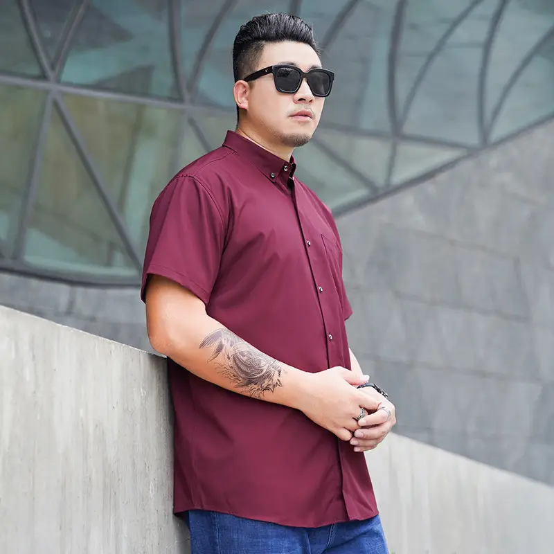Fatty Plus Size Navy Blue Short Sleeve Shirt - Image 5