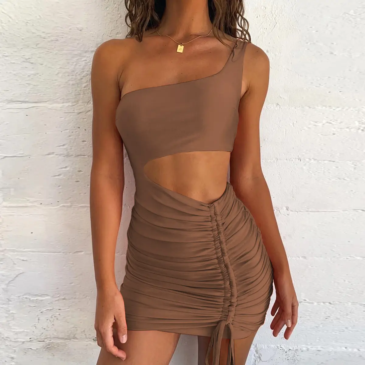 2024 Black Lace-Up Hollow Out Bodycon Dress - Image 3