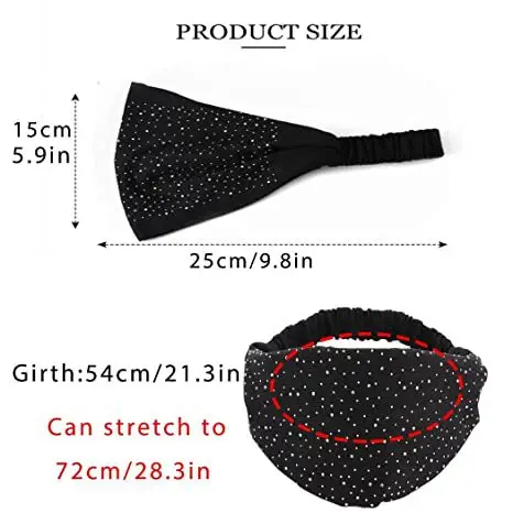 Blue Rhinestone Elastic Headband for Women — feature 3