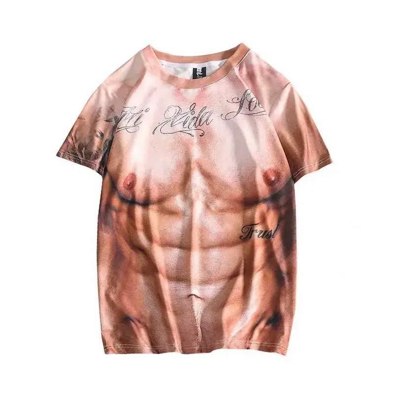 Fierce 3D Muscle T-Shirt for Cosplay Men