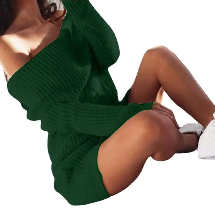 2025 New Off-Shoulder Knit Sweater Beige Women - Image 8