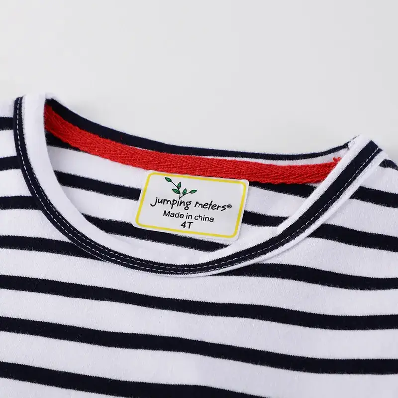 Girls Striped Ladybug Print Long Sleeve Dress - Image 3