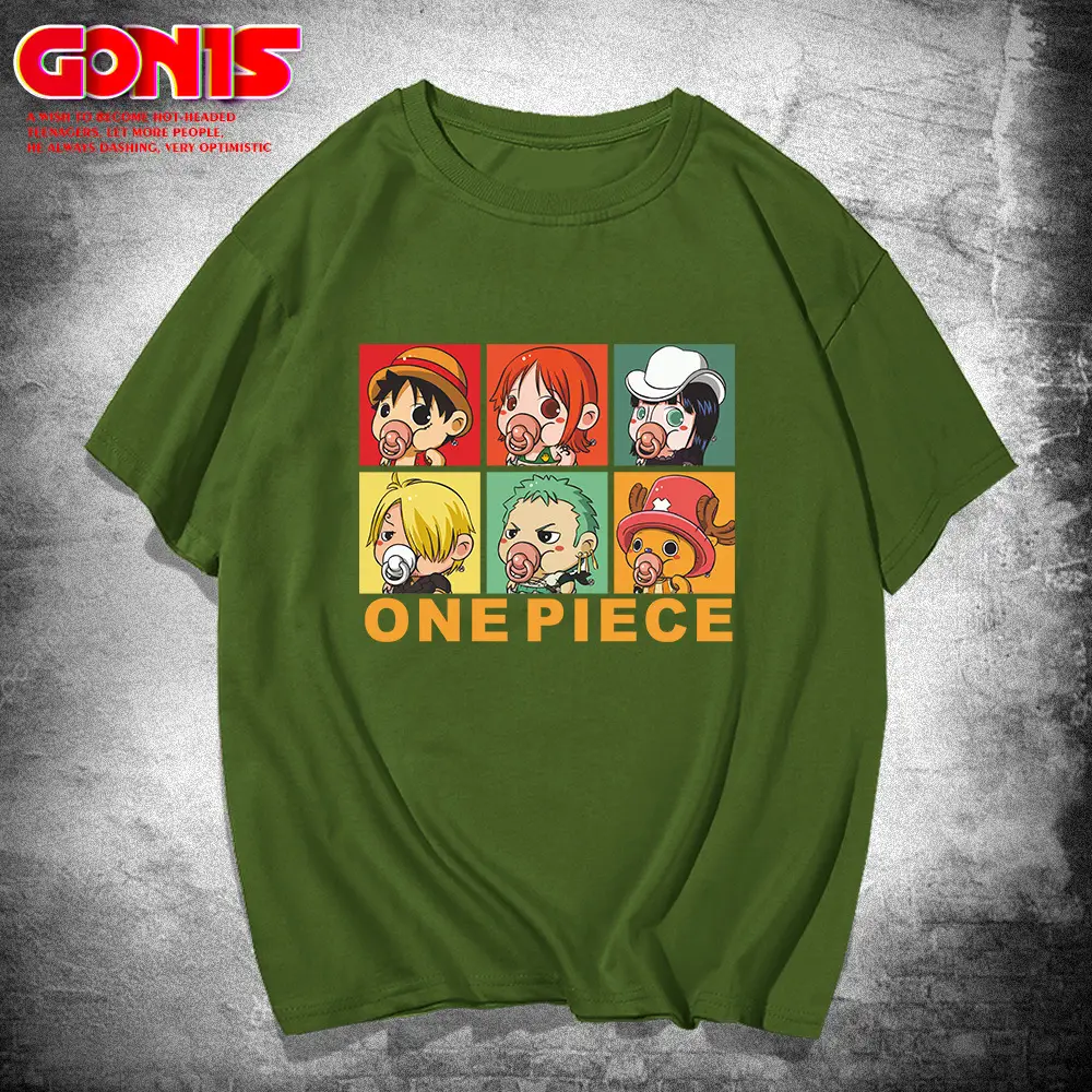 One Piece Anime T-Shirt Green Boys Half Sleeve Summer - Image 6
