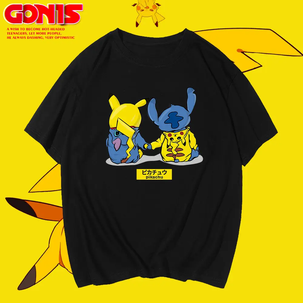 Men Women White Pikachu Long Sleeve T-Shirt Loose Cotton Summer - Image 8