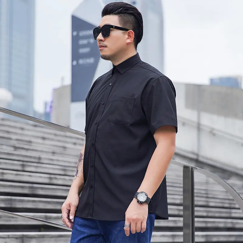 Men's White Short Sleeve Business Casual Shirt - Image 22