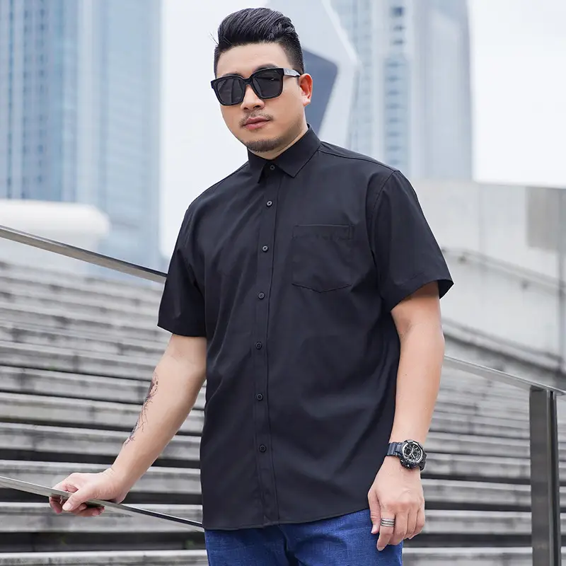Men's White Short Sleeve Business Casual Shirt - Image 2