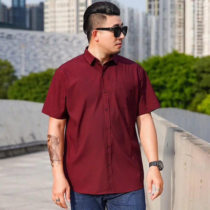 Men's White Short Sleeve Business Casual Shirt - Image 17