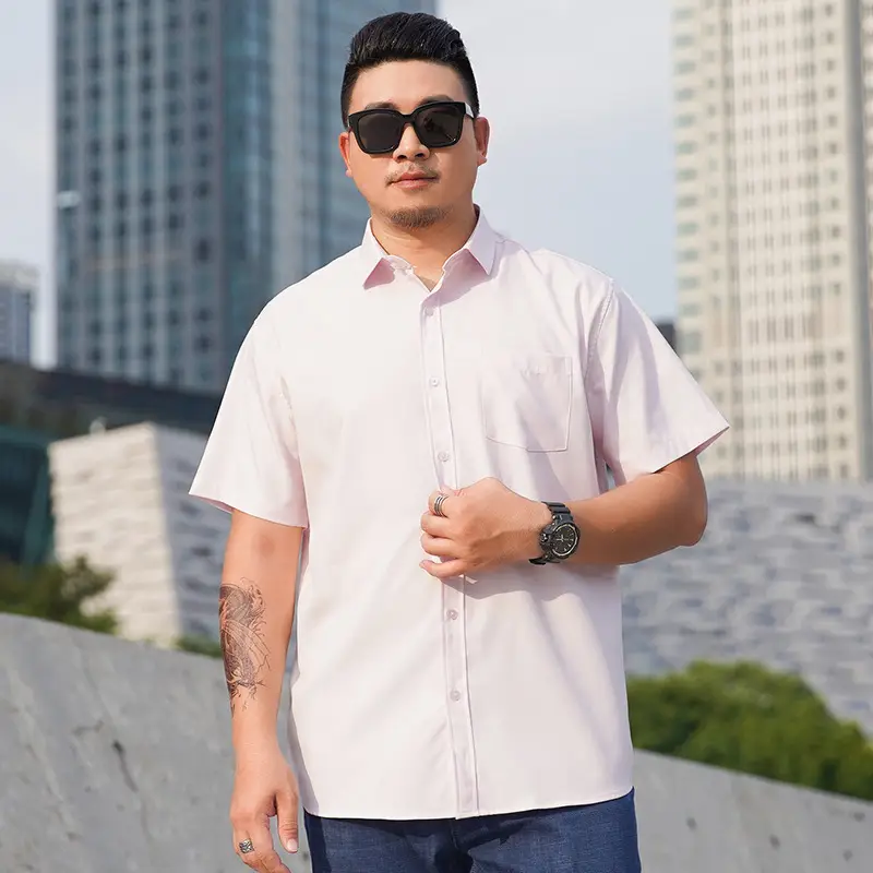 Men's White Short Sleeve Business Casual Shirt - Image 18