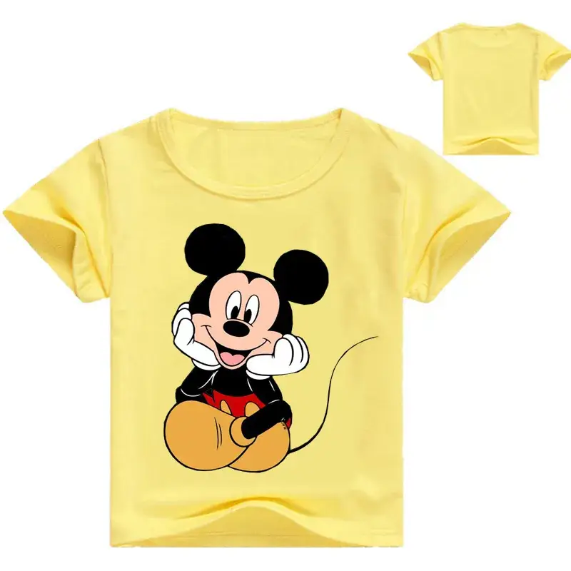 2020 Mickey Mouse Short Sleeve T-Shirt White Blue Kids - Image 3
