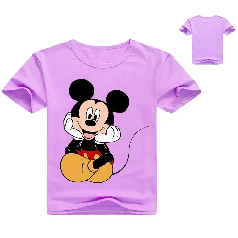 2020 Mickey Mouse Short Sleeve T-Shirt White Blue Kids - Image 5
