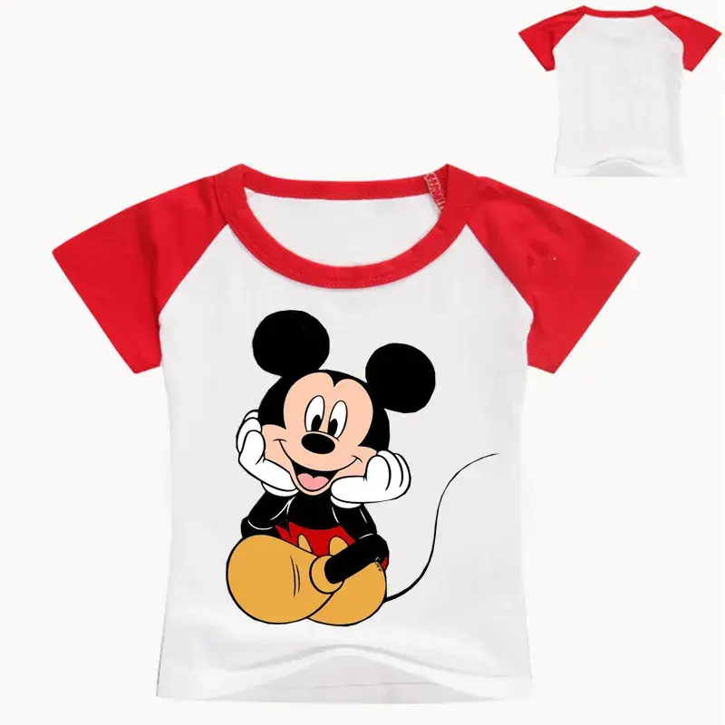 2020 Mickey Mouse Short Sleeve T-Shirt White Blue Kids - Image 7
