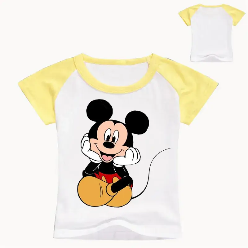 2020 Mickey Mouse Short Sleeve T-Shirt White Blue Kids - Image 9