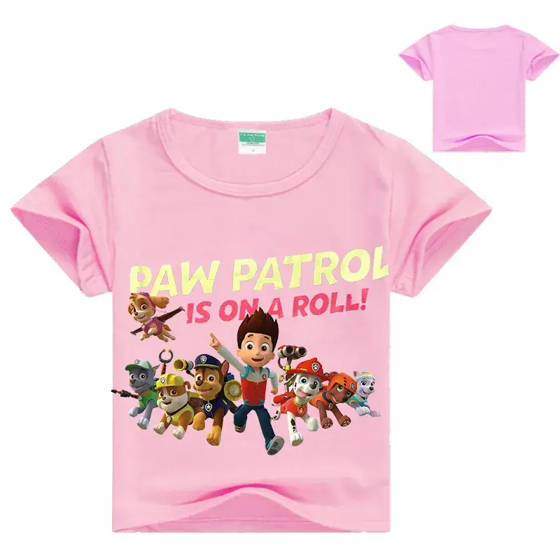 Blue Paw Patrol T-Shirt for Kids Round Neck Cartoon Print - Image 10