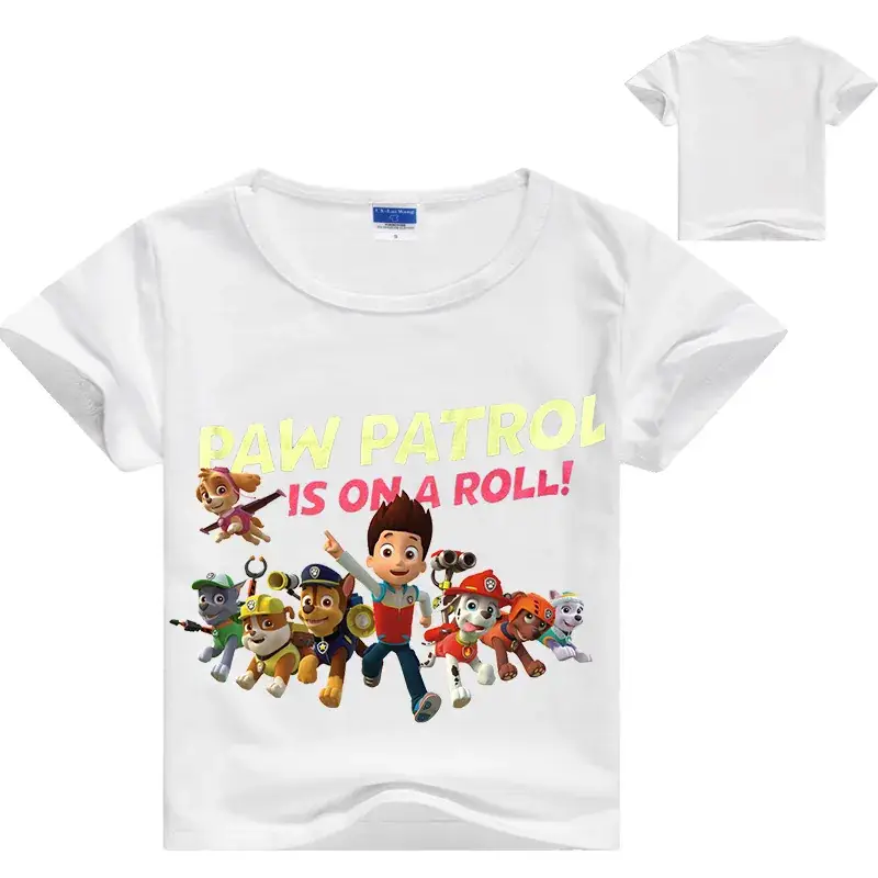 Blue Paw Patrol T-Shirt for Kids Round Neck Cartoon Print — feature 4
