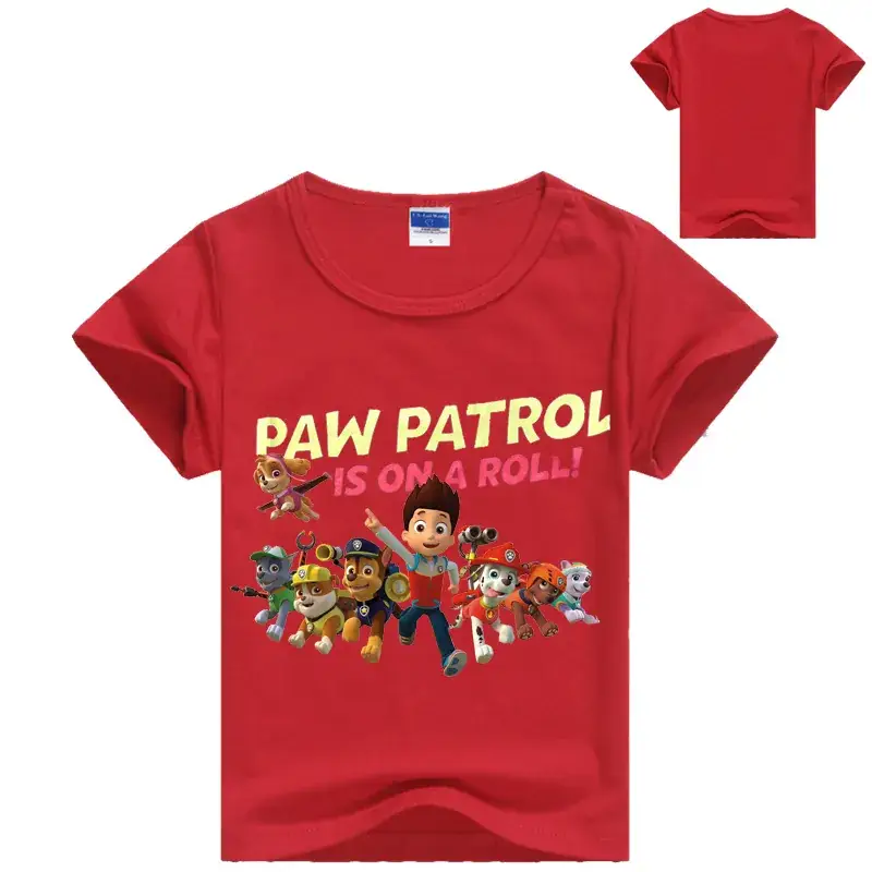 Blue Paw Patrol T-Shirt for Kids Round Neck Cartoon Print — feature 8