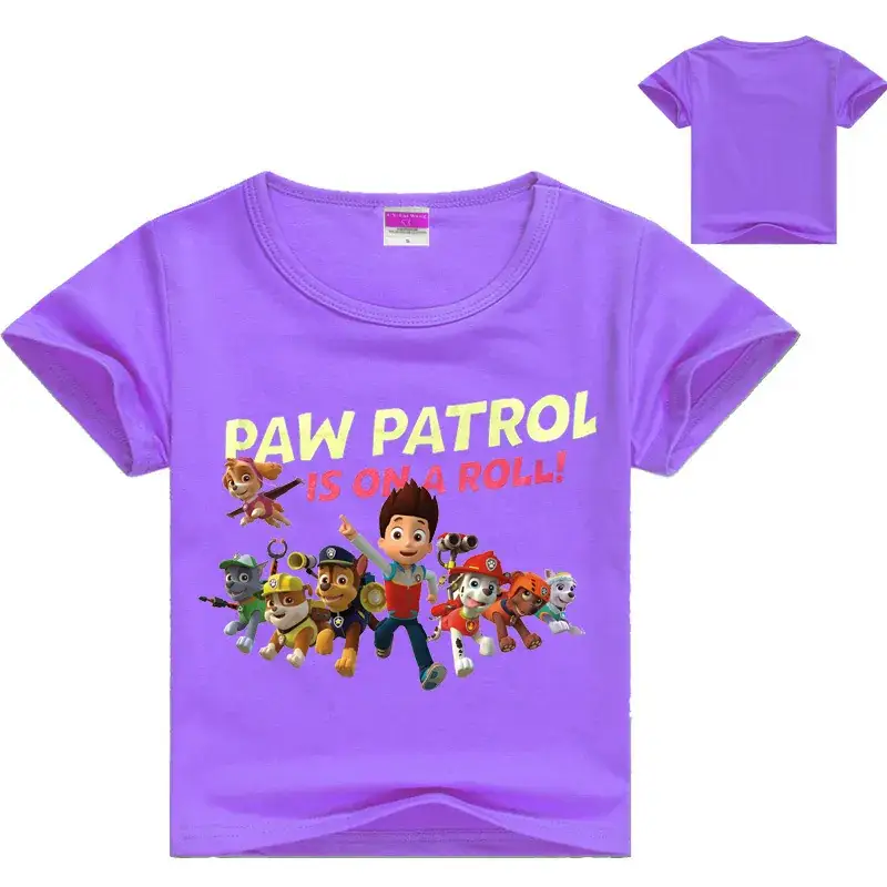 Blue Paw Patrol T-Shirt for Kids Round Neck Cartoon Print — feature 9