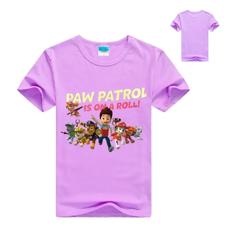 Blue Paw Patrol T-Shirt for Kids Round Neck Cartoon Print - Image 5