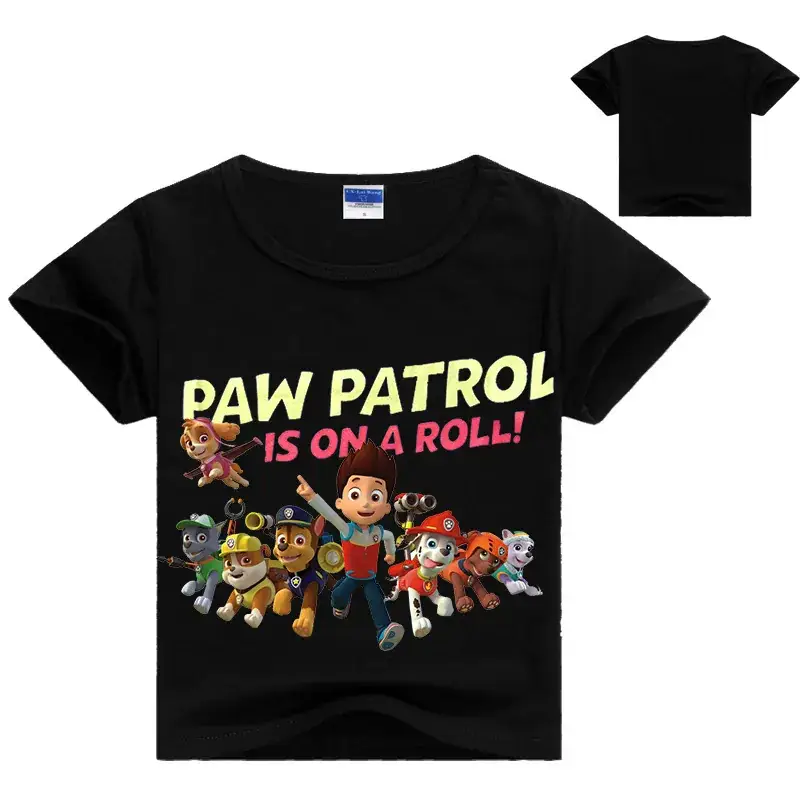 Blue Paw Patrol T-Shirt for Kids Round Neck Cartoon Print - Image 6