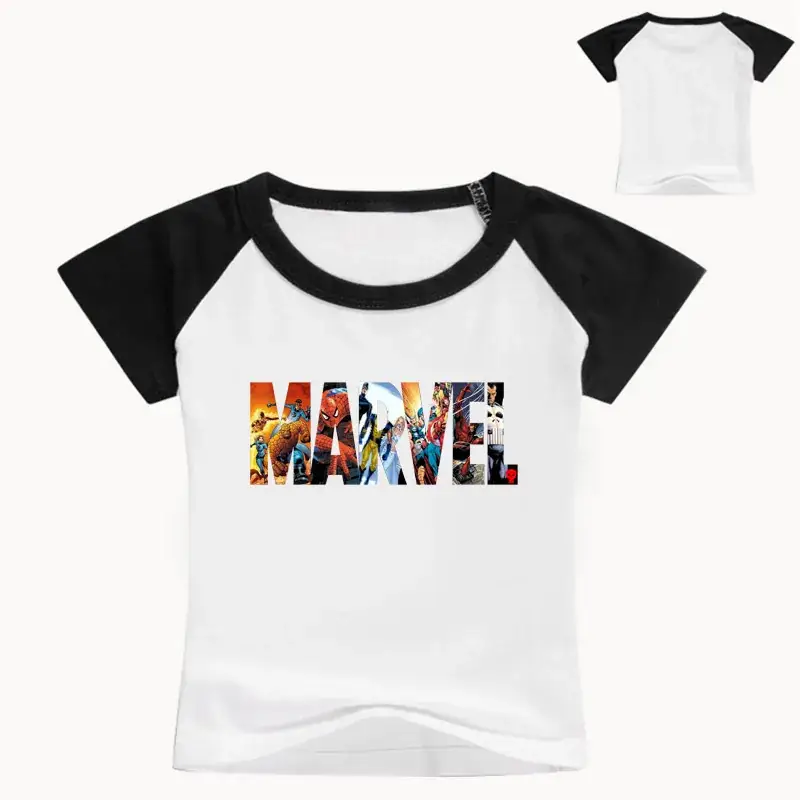 Children's Printed T-Shirt Set White Blue Short Sleeve — feature 2