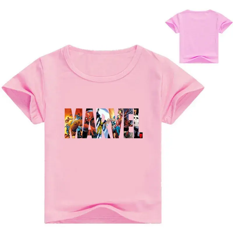 Children's Printed T-Shirt Set White Blue Short Sleeve - Image 2