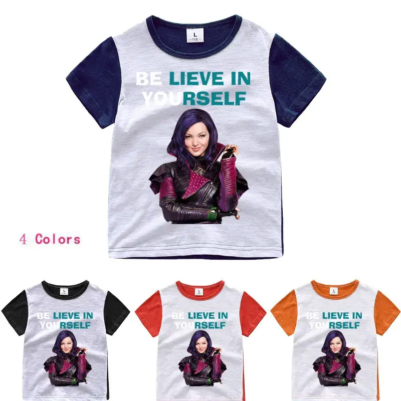 Girls Cartoon T-Shirt White Blue Short Sleeve Summer Wear - Image 5