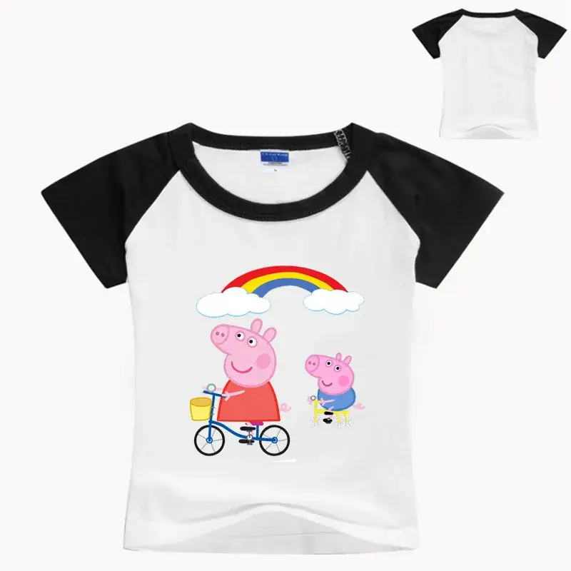 Peppa Pig Cartoon T-Shirt for Kids White Blue — feature 2