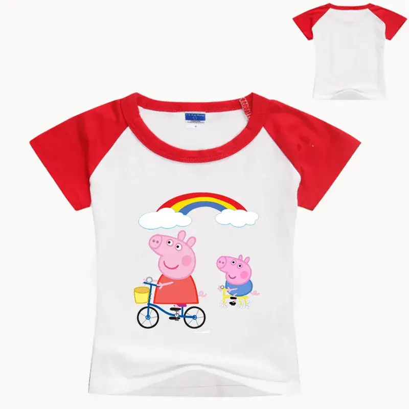 Peppa Pig Cartoon T-Shirt for Kids White Blue — feature 3