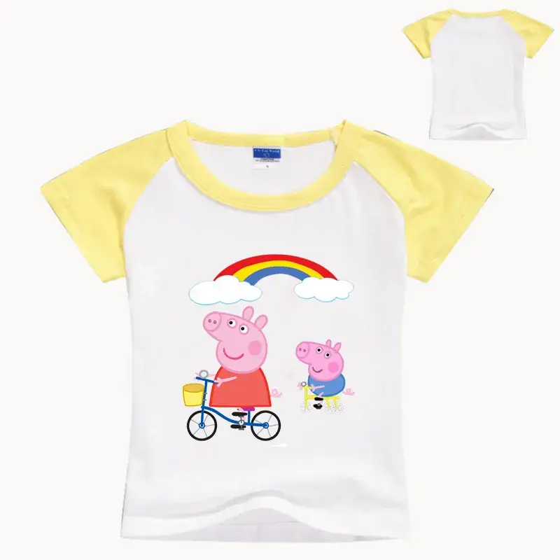 Peppa Pig Cartoon T-Shirt for Kids White Blue — feature 4